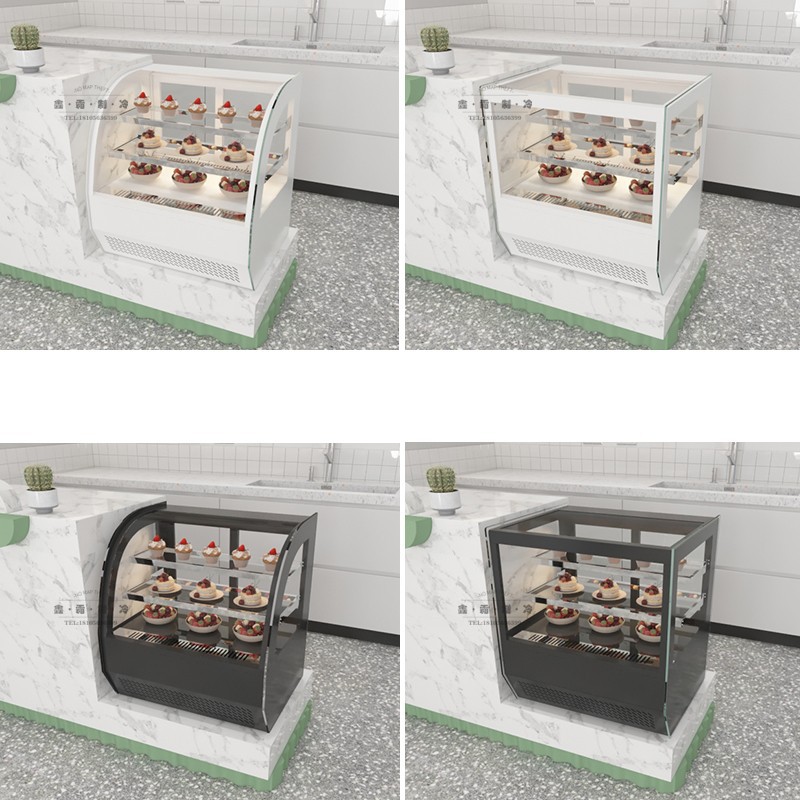 Customized Compact Countertop Curved Cake Case